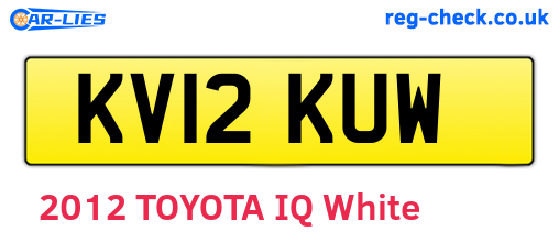 KV12KUW are the vehicle registration plates.