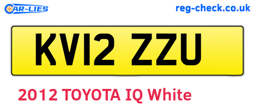 KV12ZZU are the vehicle registration plates.