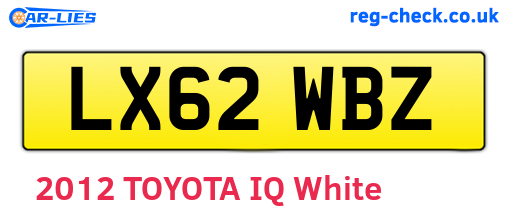 LX62WBZ are the vehicle registration plates.