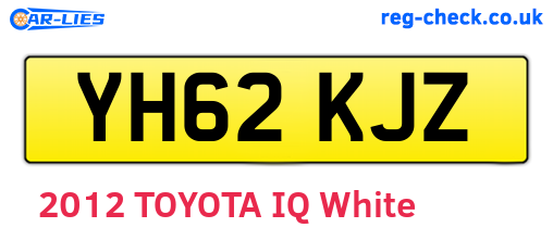 YH62KJZ are the vehicle registration plates.