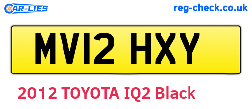 MV12HXY are the vehicle registration plates.
