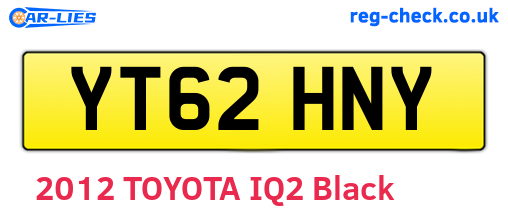 YT62HNY are the vehicle registration plates.