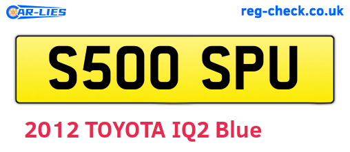S500SPU are the vehicle registration plates.
