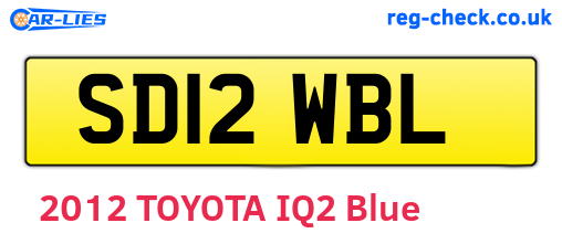 SD12WBL are the vehicle registration plates.