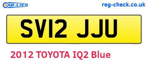 SV12JJU are the vehicle registration plates.