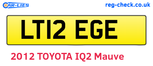 LT12EGE are the vehicle registration plates.