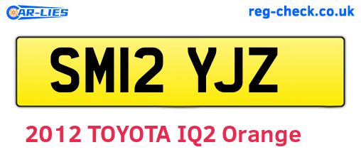 SM12YJZ are the vehicle registration plates.