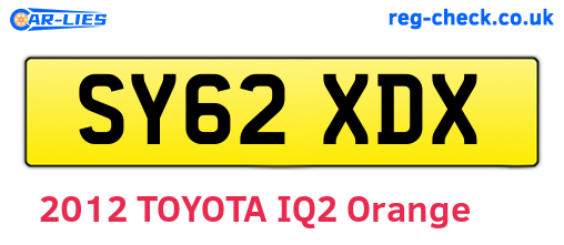 SY62XDX are the vehicle registration plates.
