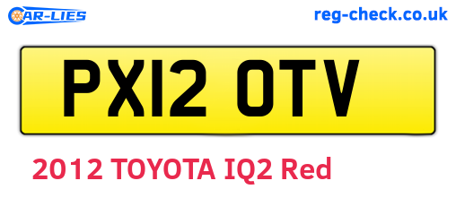 PX12OTV are the vehicle registration plates.