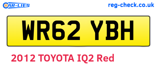 WR62YBH are the vehicle registration plates.