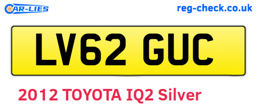 LV62GUC are the vehicle registration plates.