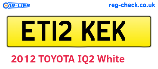 ET12KEK are the vehicle registration plates.