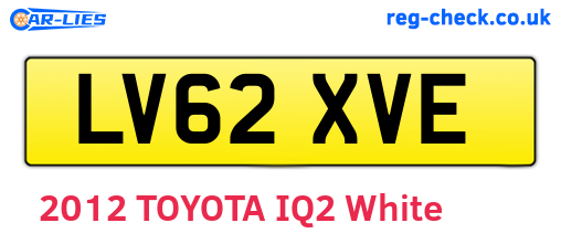 LV62XVE are the vehicle registration plates.