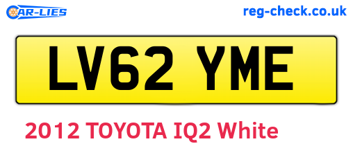 LV62YME are the vehicle registration plates.