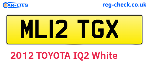 ML12TGX are the vehicle registration plates.