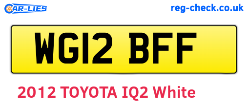 WG12BFF are the vehicle registration plates.