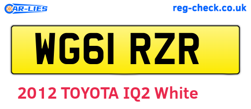 WG61RZR are the vehicle registration plates.