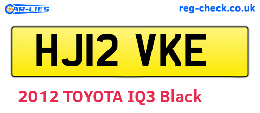 HJ12VKE are the vehicle registration plates.