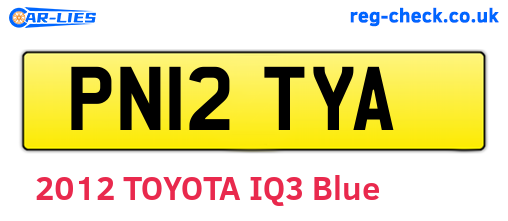 PN12TYA are the vehicle registration plates.