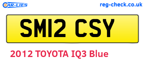 SM12CSY are the vehicle registration plates.