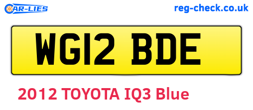 WG12BDE are the vehicle registration plates.