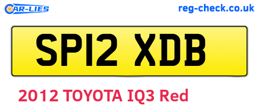 SP12XDB are the vehicle registration plates.