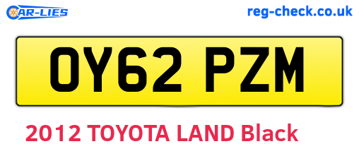 OY62PZM are the vehicle registration plates.