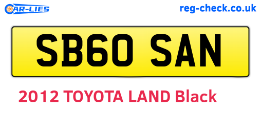 SB60SAN are the vehicle registration plates.