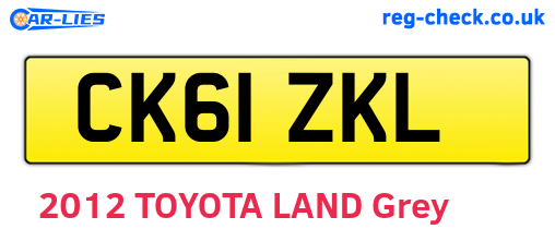 CK61ZKL are the vehicle registration plates.