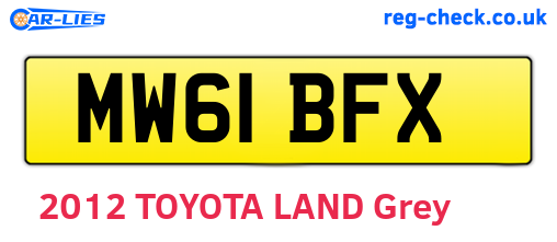 MW61BFX are the vehicle registration plates.