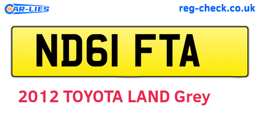 ND61FTA are the vehicle registration plates.