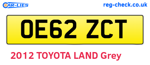 OE62ZCT are the vehicle registration plates.
