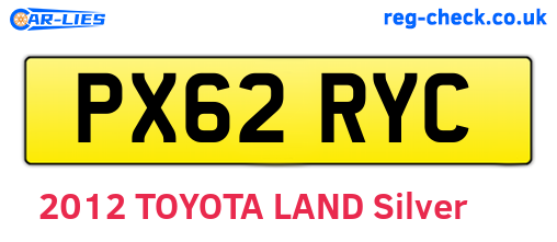PX62RYC are the vehicle registration plates.