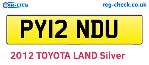 PY12NDU are the vehicle registration plates.