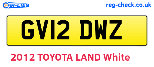GV12DWZ are the vehicle registration plates.