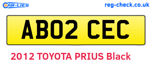 AB02CEC are the vehicle registration plates.