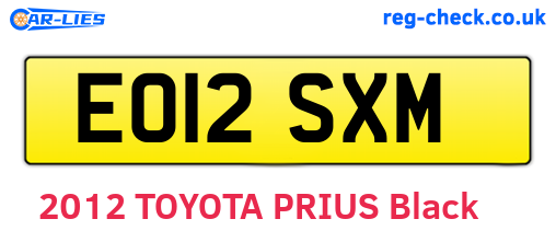 EO12SXM are the vehicle registration plates.