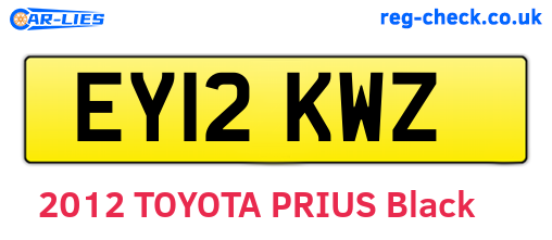 EY12KWZ are the vehicle registration plates.