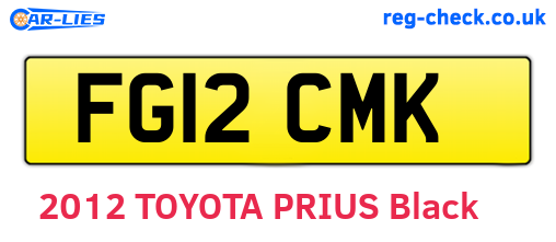 FG12CMK are the vehicle registration plates.