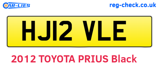 HJ12VLE are the vehicle registration plates.