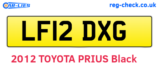 LF12DXG are the vehicle registration plates.