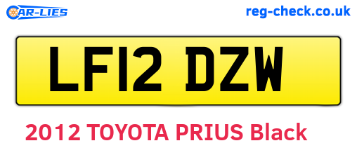 LF12DZW are the vehicle registration plates.