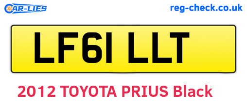 LF61LLT are the vehicle registration plates.