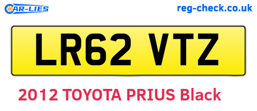 LR62VTZ are the vehicle registration plates.