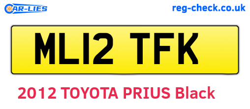 ML12TFK are the vehicle registration plates.