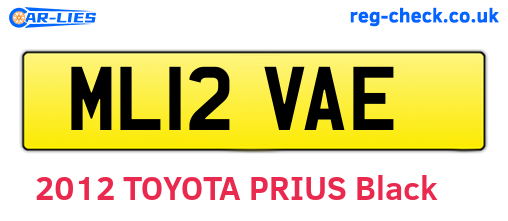 ML12VAE are the vehicle registration plates.