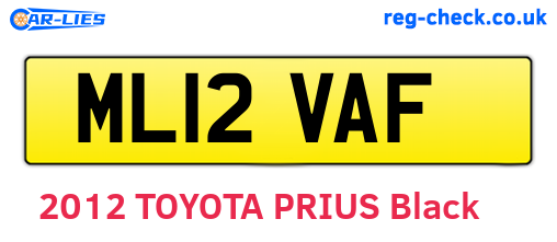ML12VAF are the vehicle registration plates.