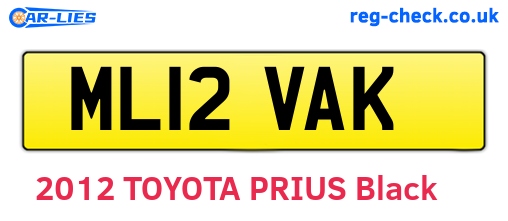 ML12VAK are the vehicle registration plates.