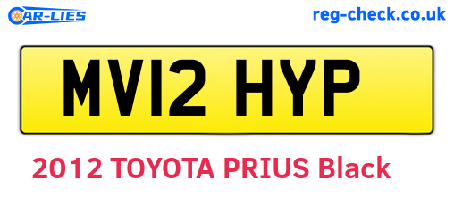 MV12HYP are the vehicle registration plates.