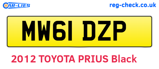 MW61DZP are the vehicle registration plates.